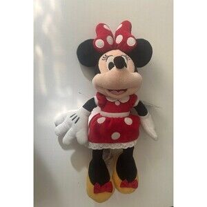 Minnie Mouse Plush 14” Theme Parks Exclusive Stuffed Toy Red Dress Polka Dots